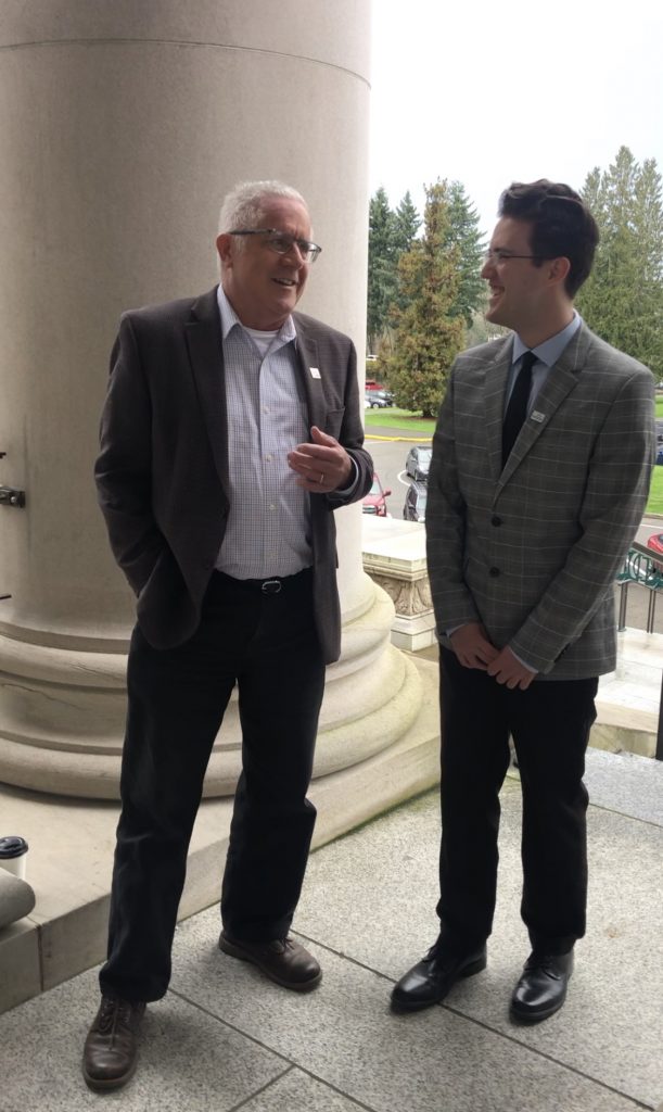 Brian Sims and Logan Endres at the state capitol.