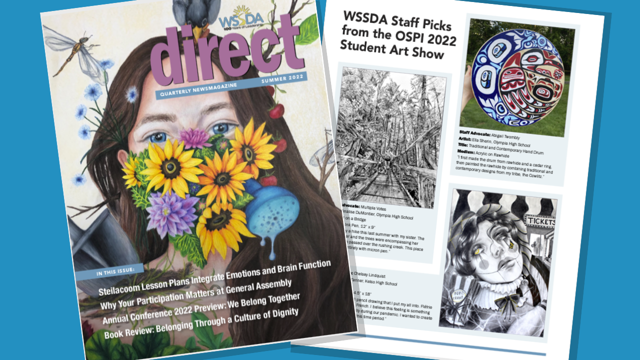 photo of direct magazine cover and inside page